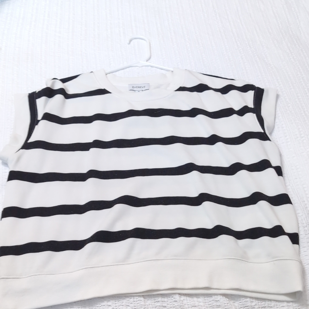 Evereve Sutton Stripe Cap Sleev Sweatshirt